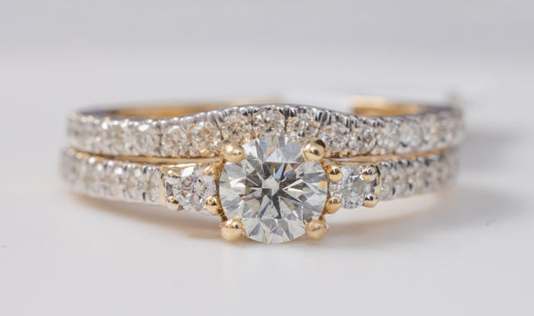 Three Stone Diamond Ring & Band